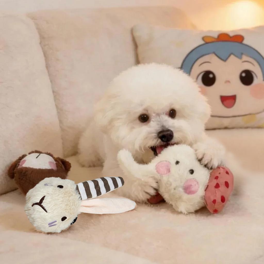 Plush Pet Toy , Built-In Tpr Spikes, Squeaky Dog Toys For Chewing And Self-Entertainment, Suitable For Small To Medium-Sized Pet.