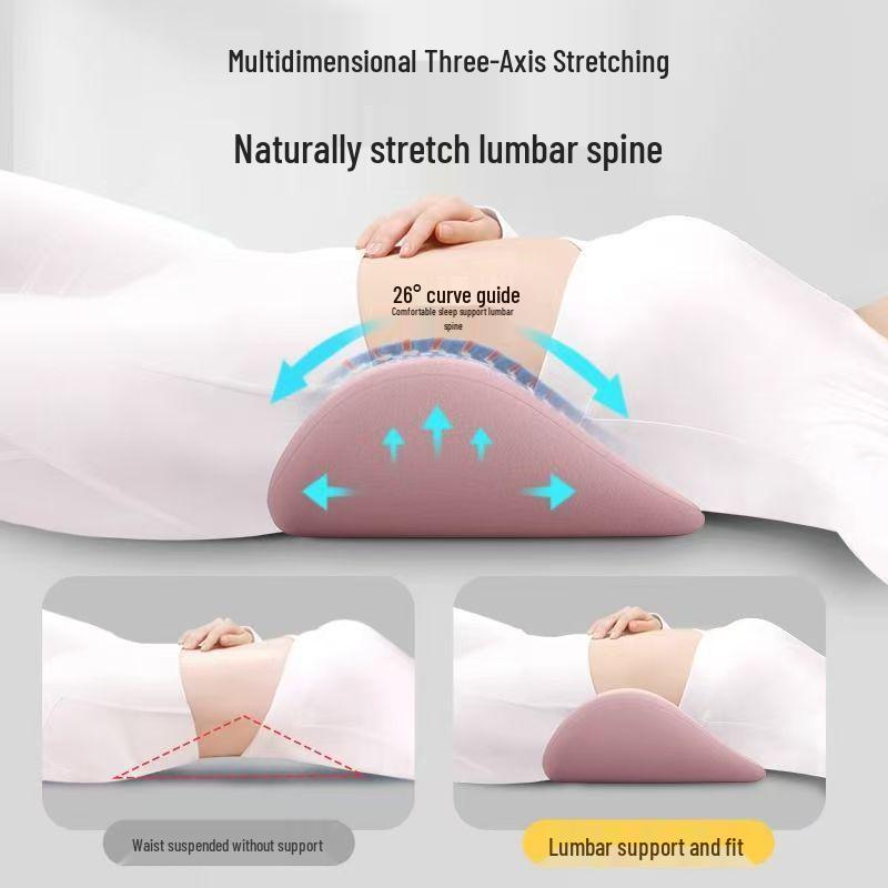 Ergonomic Memory Foam Waist Lumbar Support Pillow for Sleeping and Flat Lying Mat