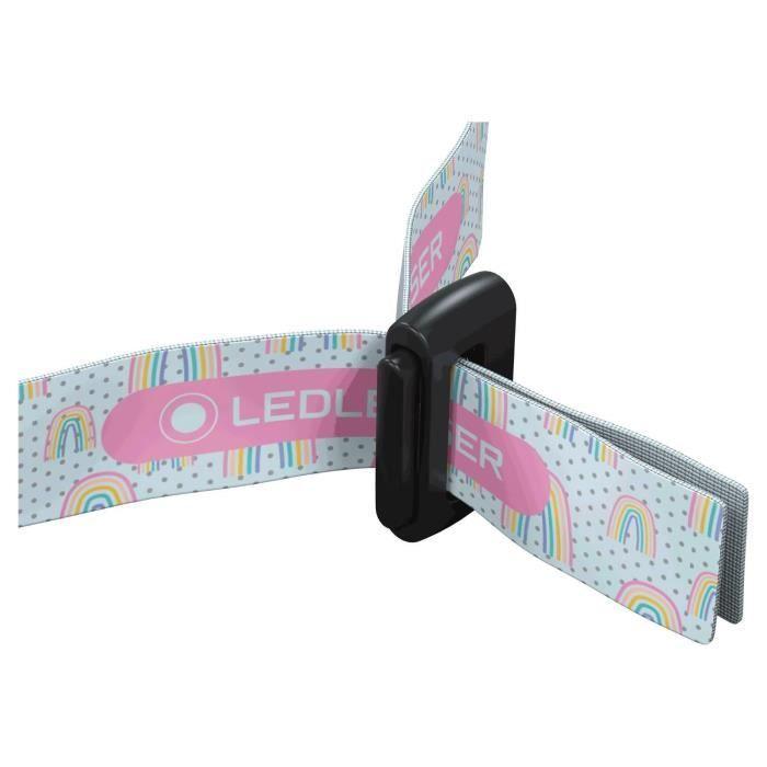 Lampe frontale led pour enfant kidled2 | 40 lumens | 9 m distance d'éclairage | 20 h d'autonomie | motif arc en ciel