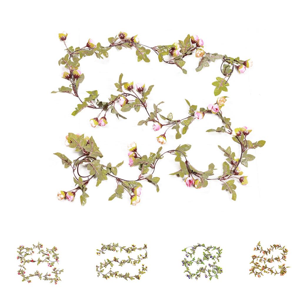 2.2m Long Silk Rose Flower Ivy Vine Leaf Garland Wedding Party Home Decoration