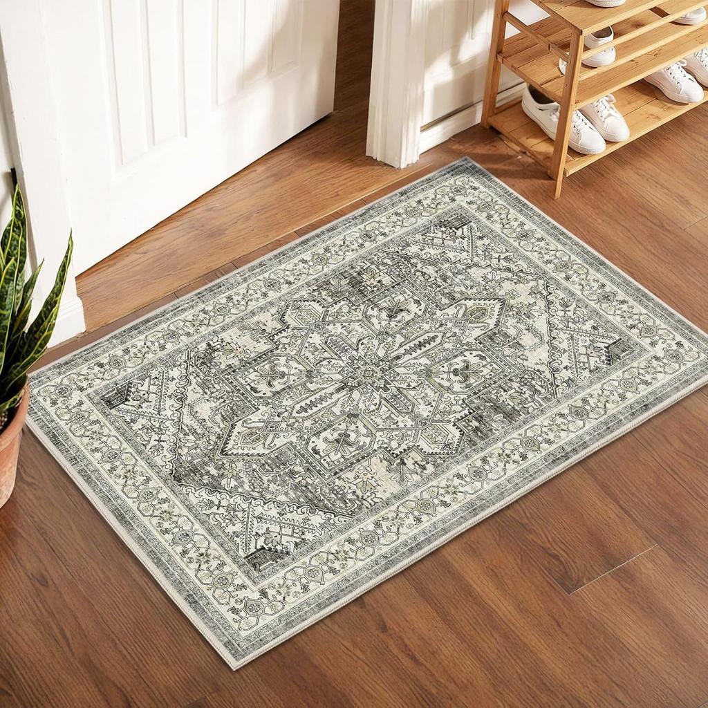 Persian Floor Mat Bathroom Dirt Resistant Floor Mat Easy To Maintain Door Mat for Entrance Foyer