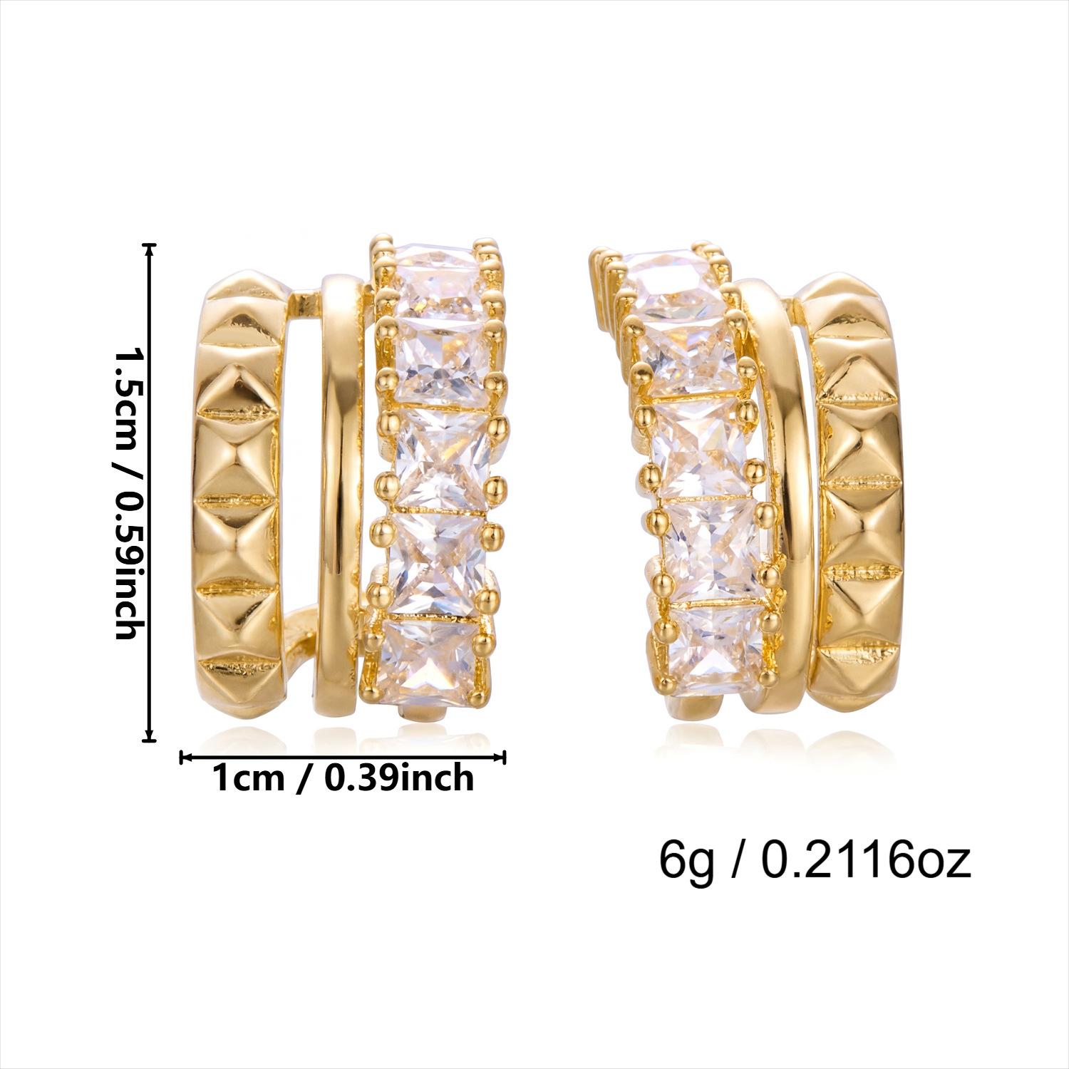 Women s Luxury Shiny Rhinestone Geometric Earrings, Trendy Irregular Design High Grade Versatile Casual Fashion Ear Jewelry