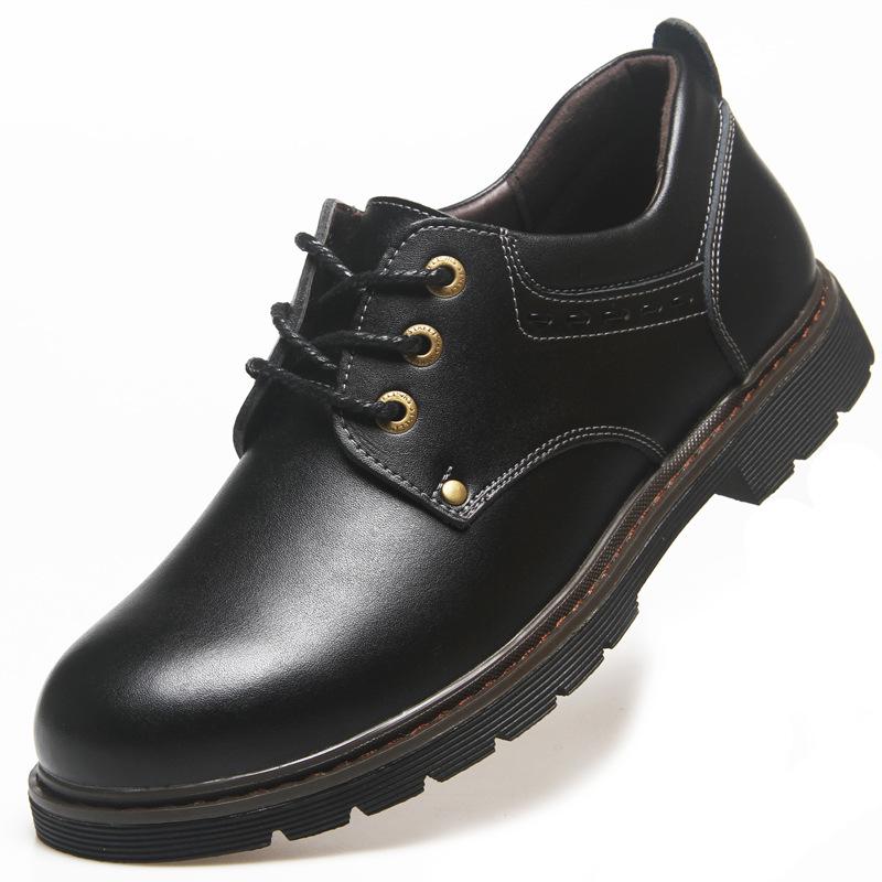 Young Men's Tooling Shoes Trendy Shoes Big Head Leather Shoes Men's Low Top Martin Shoes British Fashion Leather Casual Shoes