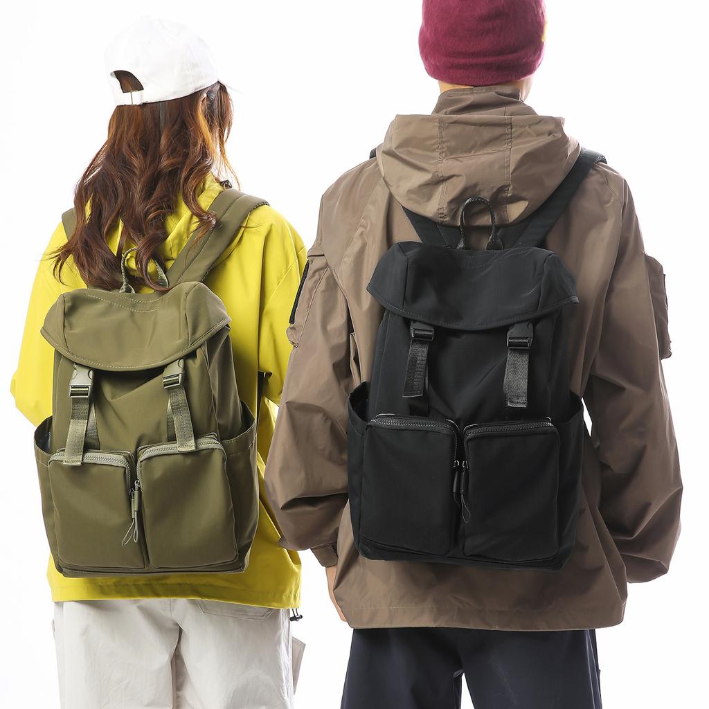 Solid Color Large-Capacity Backpack Casual Versatile Travel Bag Computer Bag Male College Student Class Schoolbag