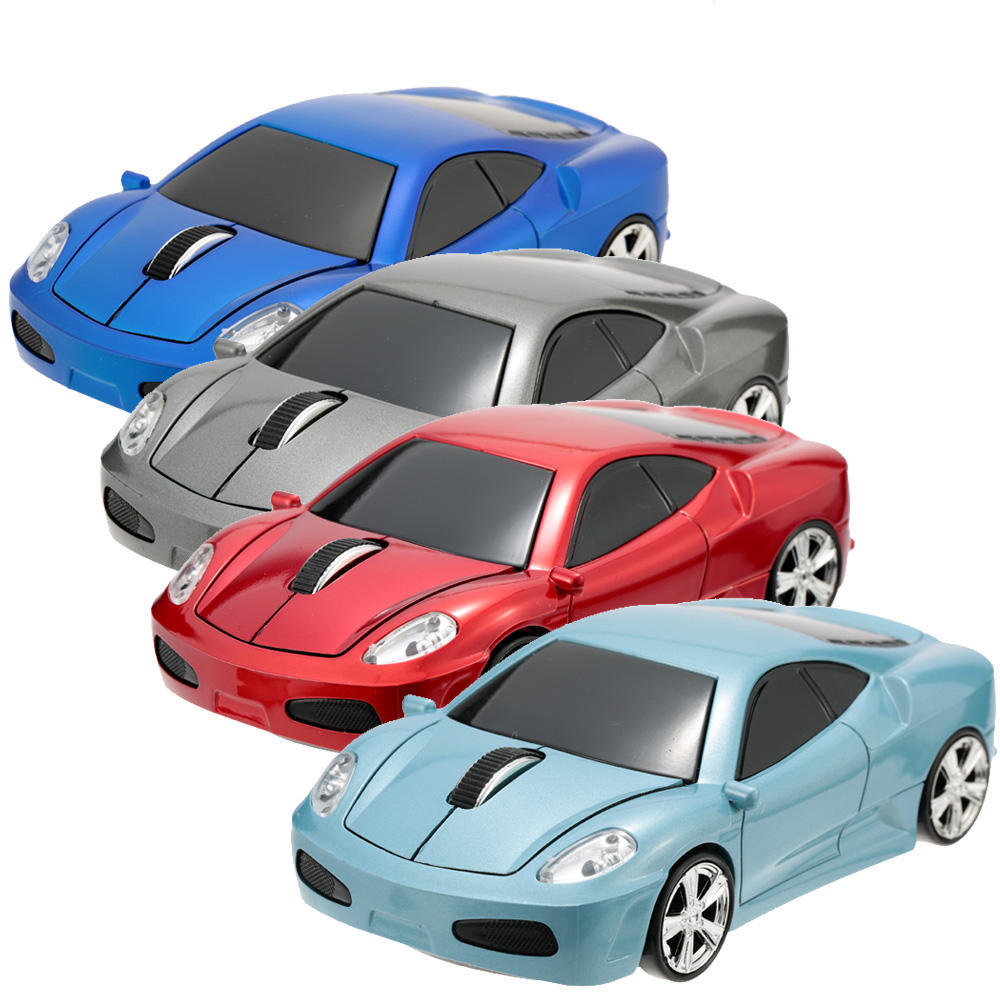 2,4GHz bezdrátová optická USB myš/myš ve tvaru závodního auta 3D 3 tlačítka 1000 DPI/CPI pro PC notebook