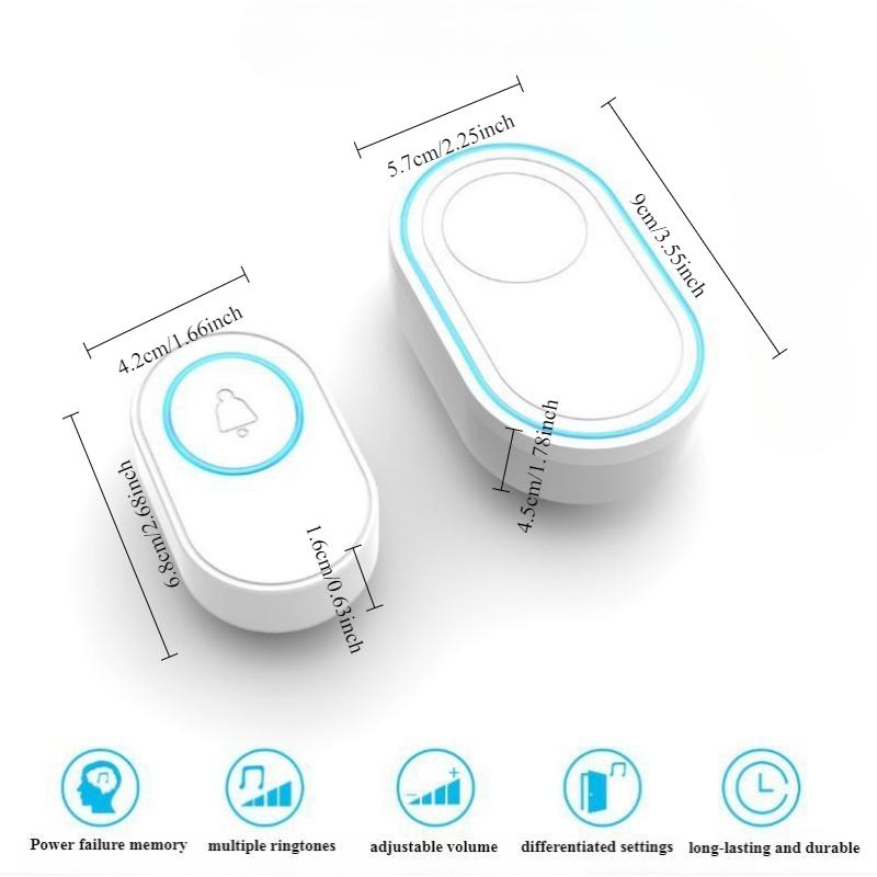 1set Draadloze Muzikale Deurbel, Deuralarm, Multifunctionele Deurbel Voor Thuis, Bedrijf, Magazijn