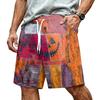 Men Casual Drawstring Waist Shorts Halloween Pumpkin Print Relaxed Fit Lightweight Comfortable Beach Shorts