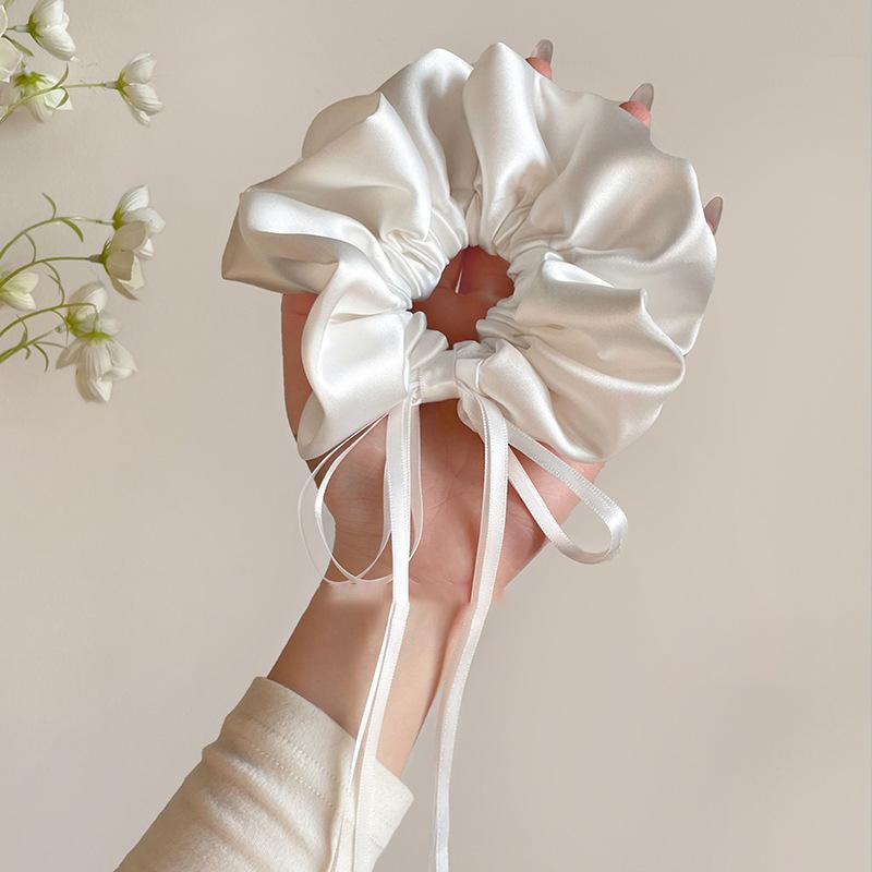 Fabric Satin Bow Streamer Large Intestine Hair Band Women's Fresh and Fashionable Head Flower Versatile Headgear Hair Accessories