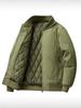 Men's Thickened Cotton Baseball Collar Jacket - Windproof American Workwear Style, Warm Autumn/Winter Outerwear
