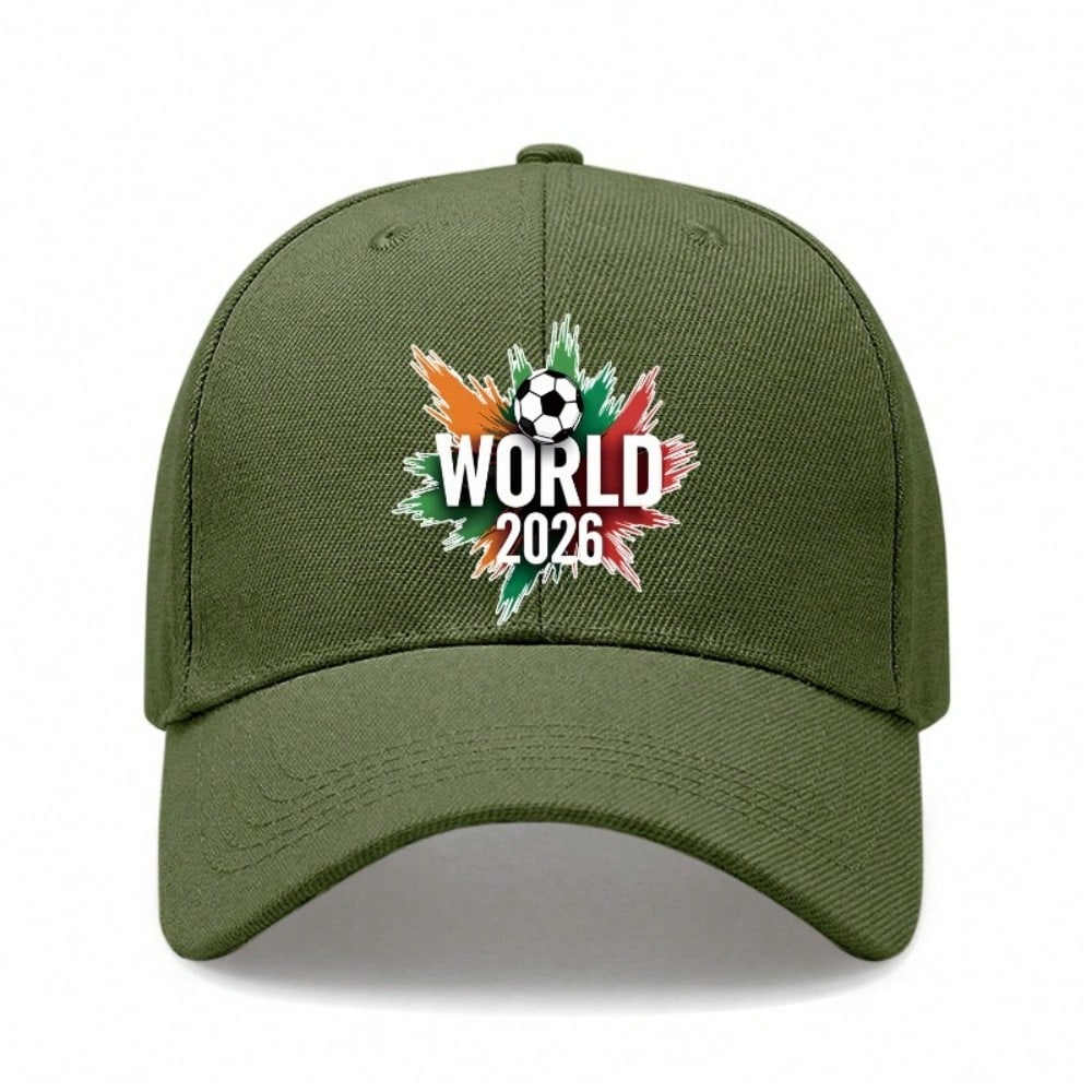 [Sporty Baseball Cap] 2026 World Cup Theme Print Unisex Adjustable Breathable Lightweight Polyester Sun Protection Casual Outdoor Sports Baseball Hat