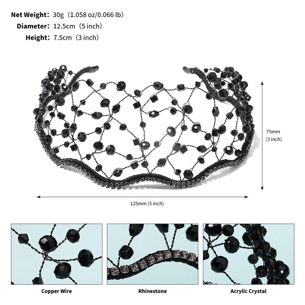Wedding Headpieces Crystal Beads Hair Net Crown Elegant Headbands Bride Hair Bands  Party