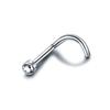 1 Stück G23 Titan Kristall Nasenschraube Stecker Ring Zirkon Ohr Helix Piercing Mischfarbe Nasenring Krappen CZ Nasenschmuck