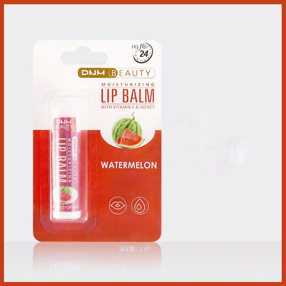 Fruit Flavor Lip Balm Set, Natural Finish, Alcohol-Free, All Skin Types, Unisex Adult, Gift Box with Coconut, Aloe, Strawberry, Lemon, Grape Flavors