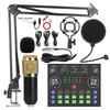 V8S Live Sound Card Podcast Equipment Bundle,with Microphone Set Device,Music/Recording Live Streaming For DJ Disco Device