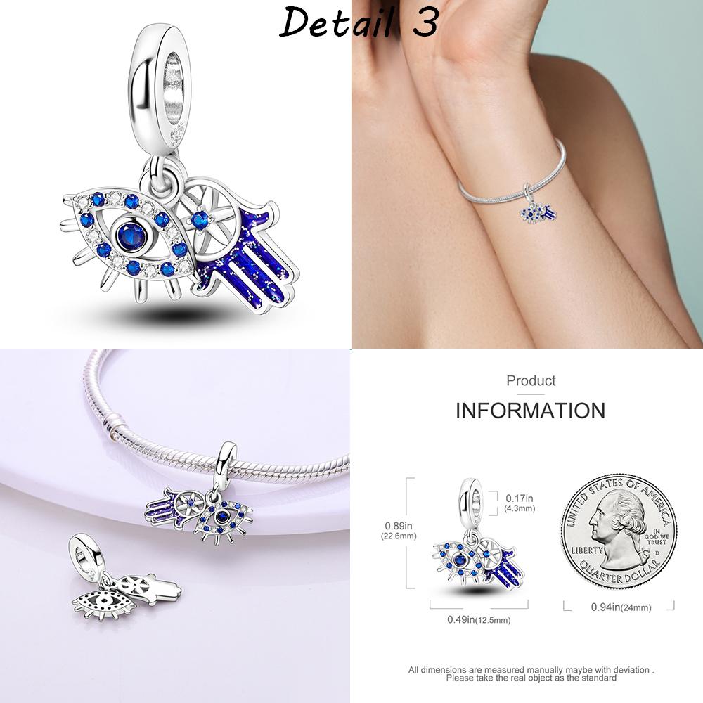 Miedziany turecki amulet złego oka dłoń Hamsa Koraliki Koraliki Wisiorek Kompatybilny z autentycznymi bransoletkami Zrób to sam Szczęśliwy Zrób to sam Biżuteria