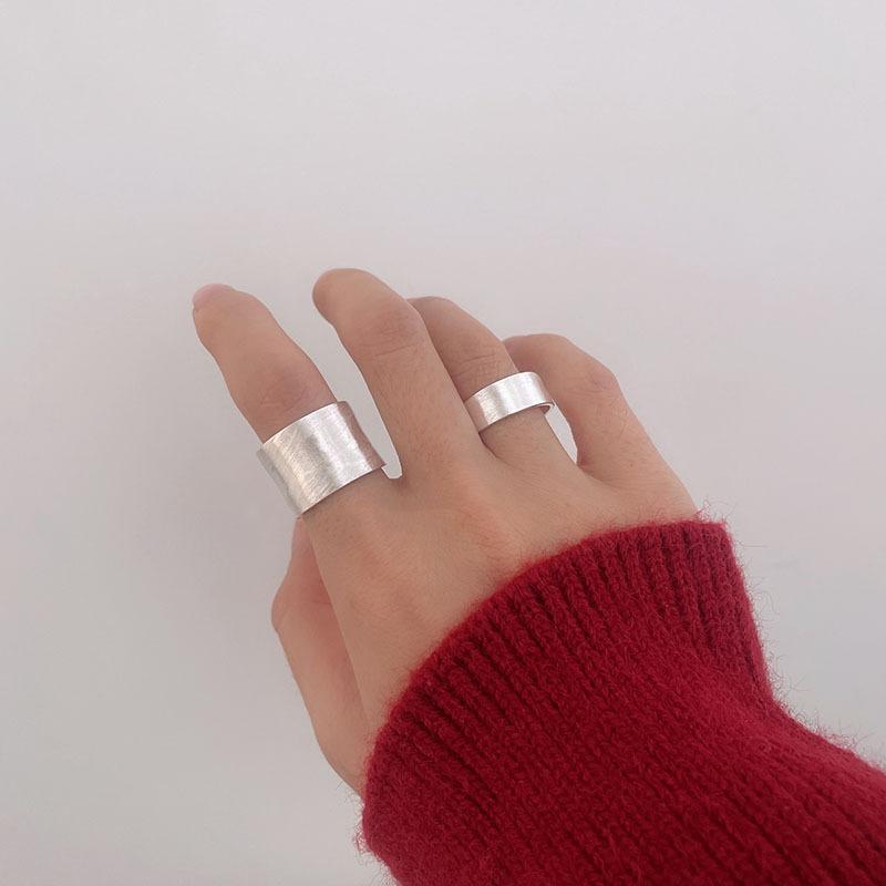 Original 925 Sterling Silver Wide Smooth Rings For Women Counple Wedding Engagement Silver Women's Vintage Ring Fine Jewelry