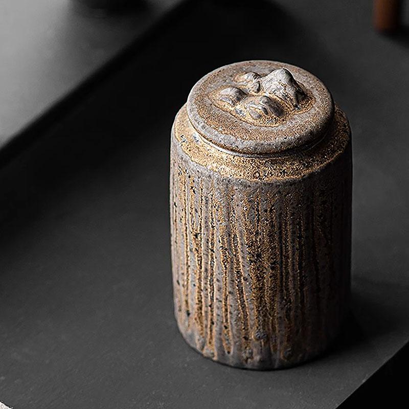 European Style Ceramic Tea Caddy with LidCreative Candy Canister Portable Tea Set Accessories Nuts Coffee Bean Storage Bottle