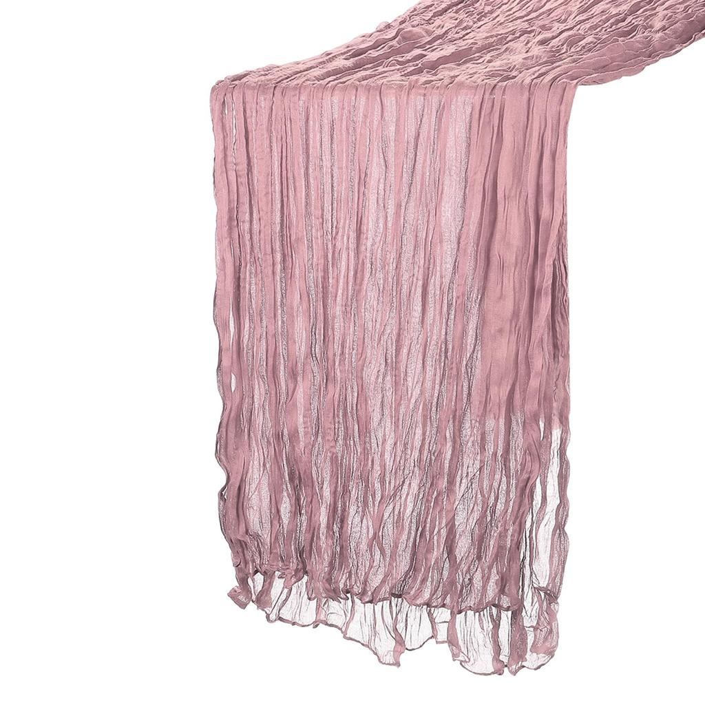 Uxcell 13ft Cheesecloth Table Runner 90cm X 400cm Rustic Gauze Tablecloth Sheer Runner for Wedding Bridal Party Table Decoration Rustic Red