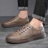 Retro Board Shoes Men's Season Lace-up Round Head Business Casual Men's Shoes Versatile Little White Shoes