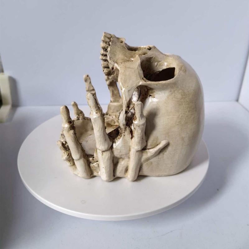 Gothic Skull Resin Rings Holder With Multifunctional Use As Jewelry Tray Or Ashtray