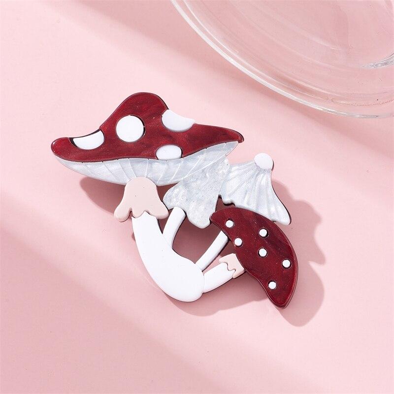 

Броши Blucome с грибами, женские стильные акриловые броши с растениями, недавно поступившие, простые милые аксессуары на день рождения, сумки, одежда