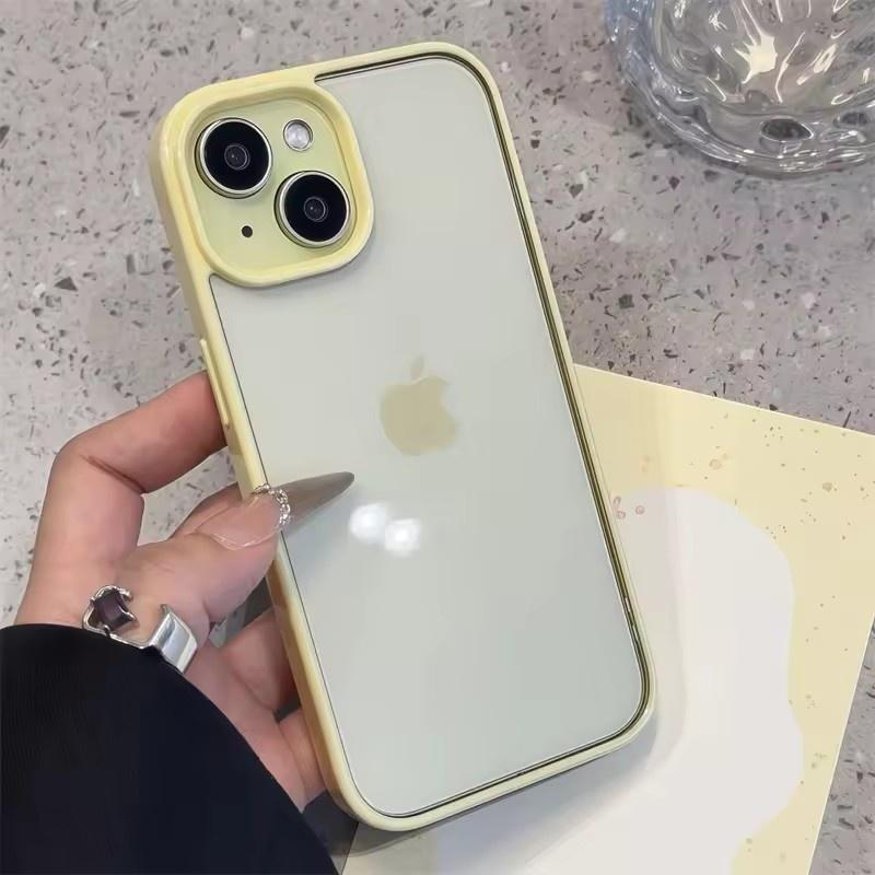 Luxury Clear Candy Color Case For iPhone 16 16E 15 14 Plus 13 12 11 Pro Max Shockproof Bumper Protective Cover Phone Accessories