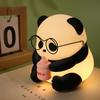 Mini LED Night Light Cute Cartoon Animals Silicone Lamp for Children Touch Sensor Timing USB Rechargeable RGB Color for Gifts