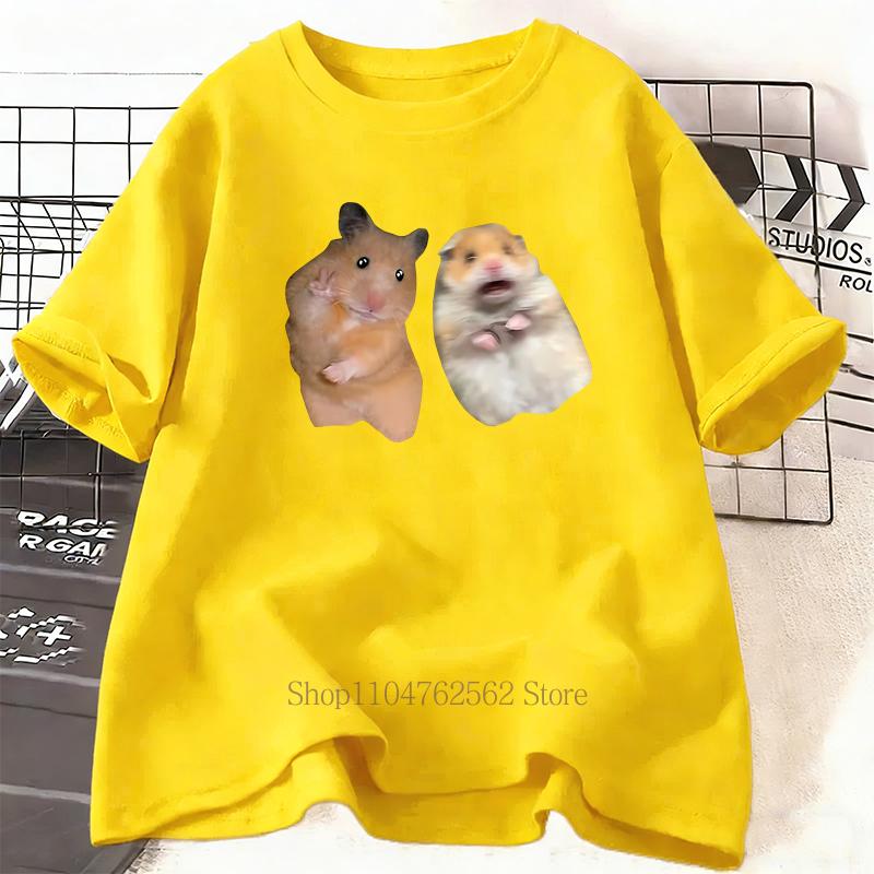 Hamster Graphic Print TShirt Women Unisex Casual Fashion Funny Meme Short Sleeve Tops Summer Vintage Oversize ONeck Tshirts