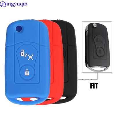Jingyuqin 2B Remote Car Key Silicone Cover Case For Ssangyong Actyon SUV Kyron Holder Stylingb Filding Key