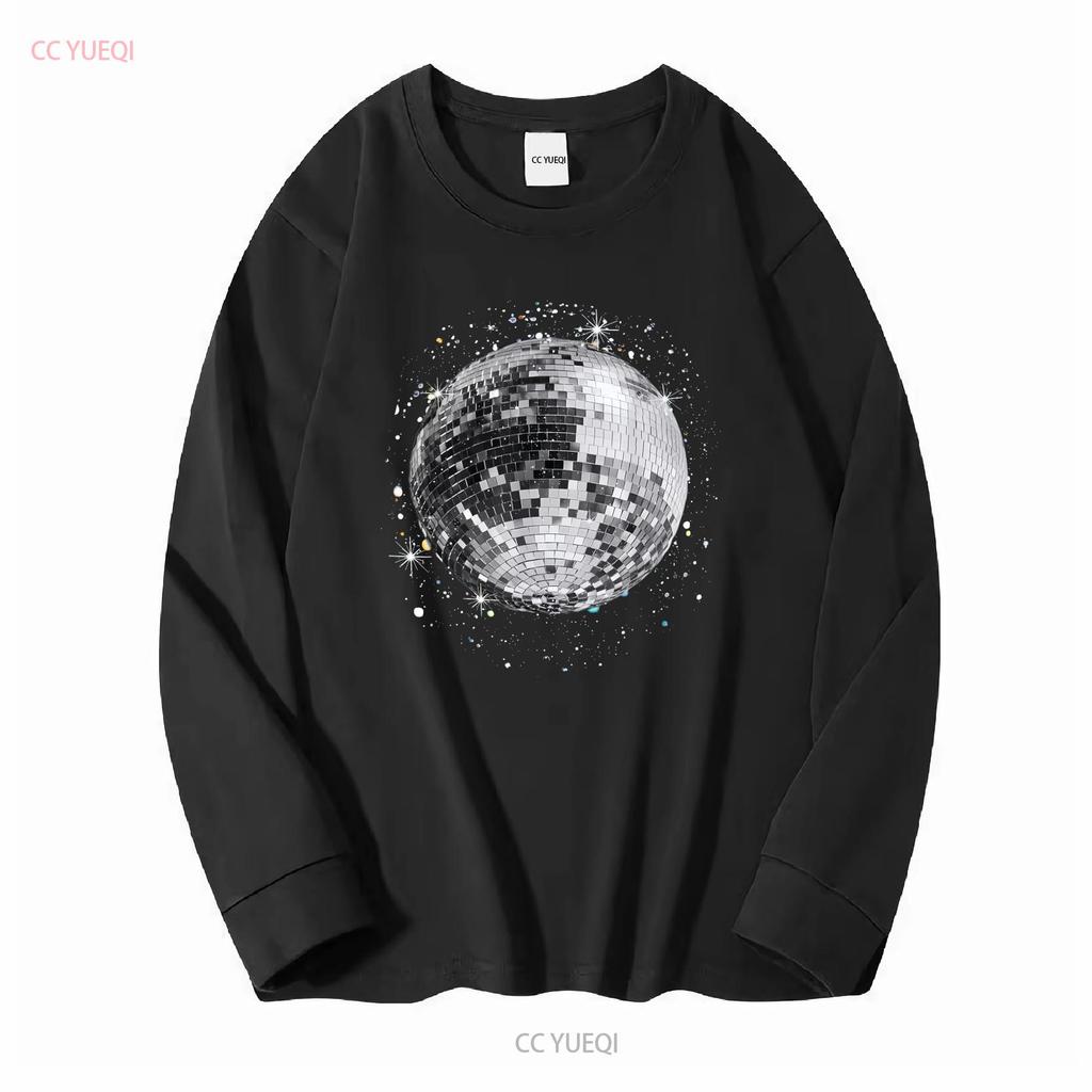 Black and White Disco Ball Club Retro T Shirt  vintage Washed homme Soft streetwear designer clothes Versatile Breathable