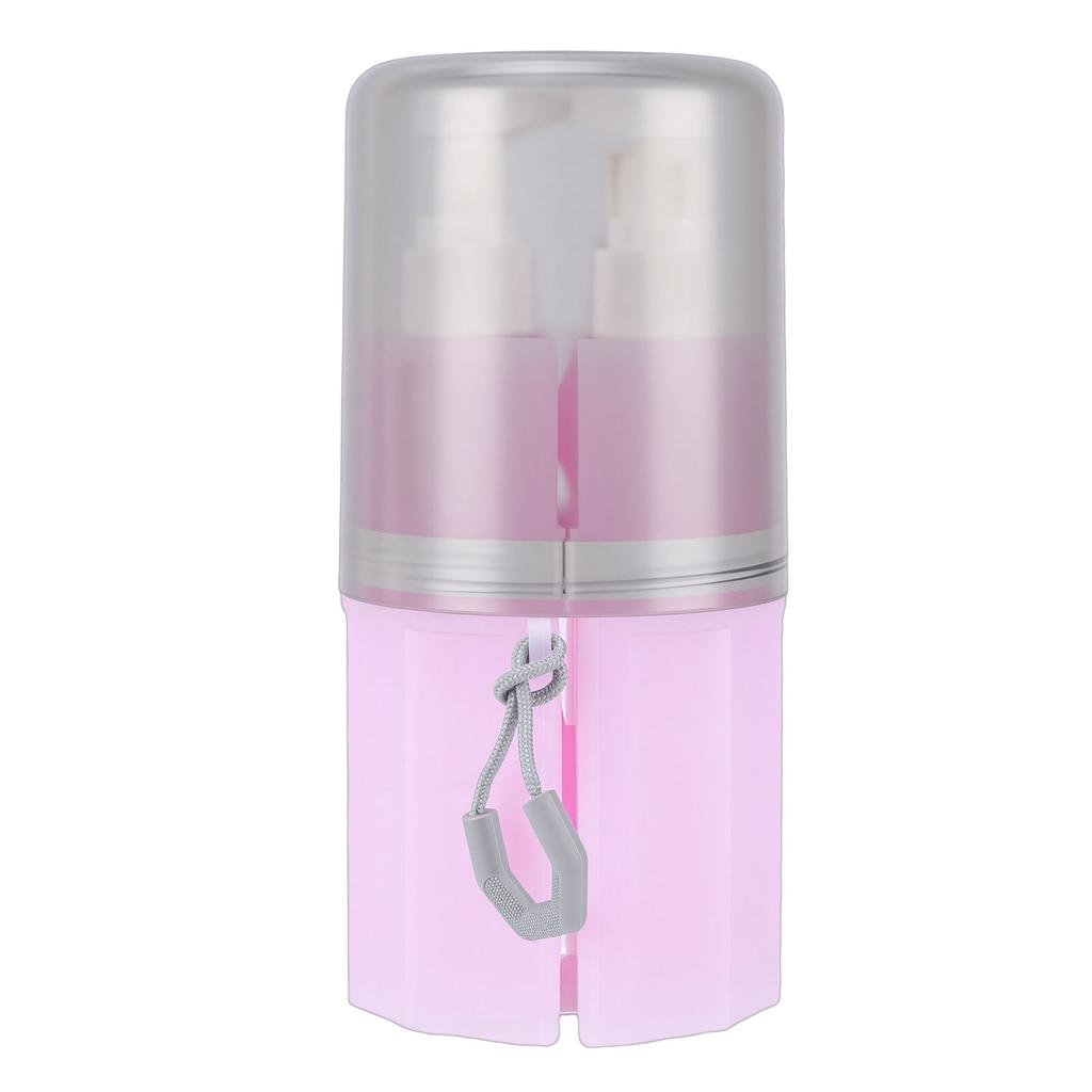 55ml Travel Bottles for Toiletries TSA Approved 4pcs Dispensing Refillable Proof Pump Bottle with Silicone Suction Cup Toiletry Storage Box