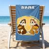 1pc Chip 'n' Dale2 Beach Towel with Custom Name, Beach/Swimming/Bath/Picnic/Camping Towel, Suitable for Seaside Beaches