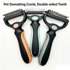 Double Sided Pet Dematting Comb Stainless Steel Undercoat Rake for Pet Efficiently Remove Mats and Tangles Custom Logo
