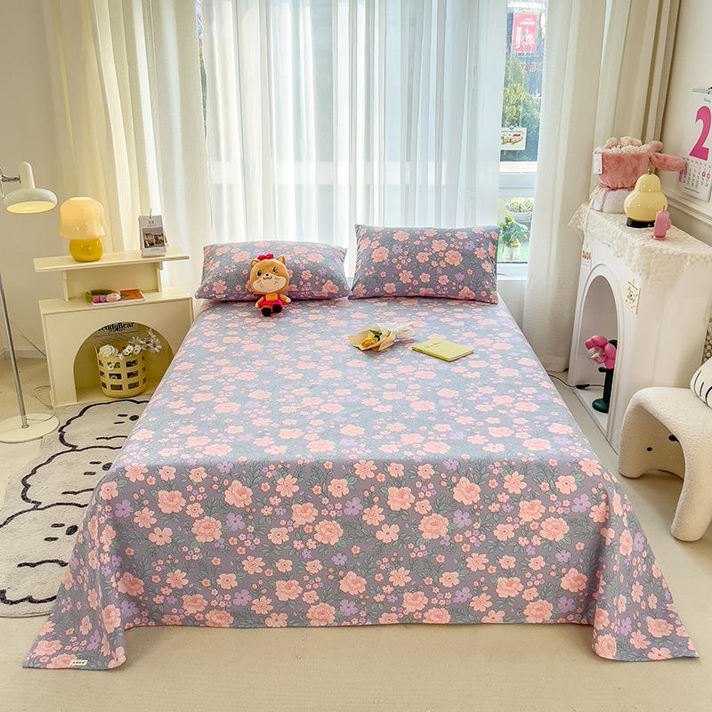 Painted Flowers 100% Cotton Bed Sheet Set Thickened Bedspread with Pillowcases Skin-friendly Breathable High Quality Bedding Set