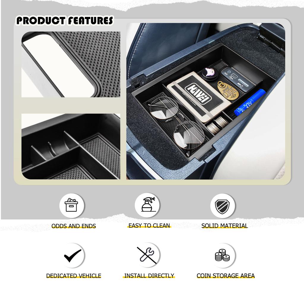 For Dodge Charger/Chrysler 300C 2011-2023 Armrest Storage Box Car Accessories Center Console Organizer Tray ABS Car Storage Box