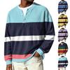 Men's Button,Down Collar Long,Sleeve Ribbed Knit Pullover
