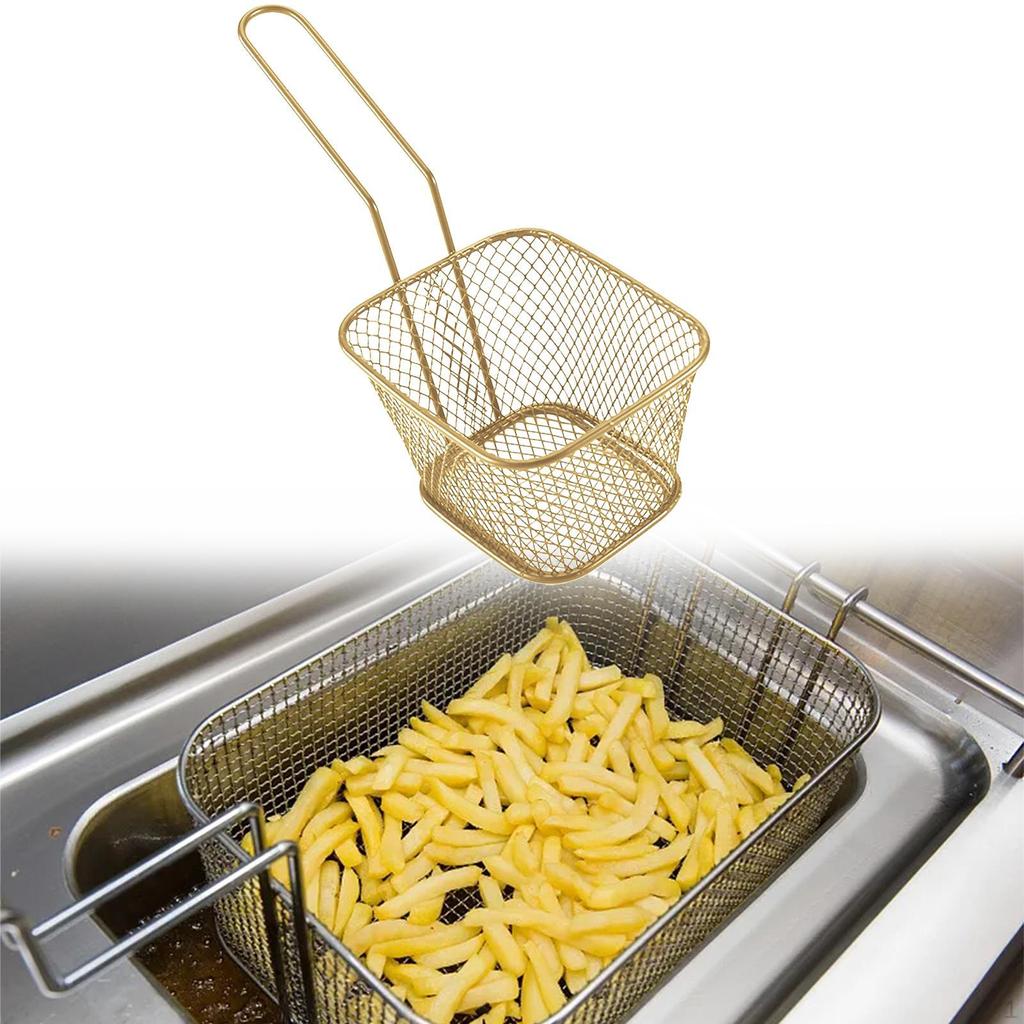 Sítko na prezentační jídlo Fritovací košík Držák na hranolky na hranolky