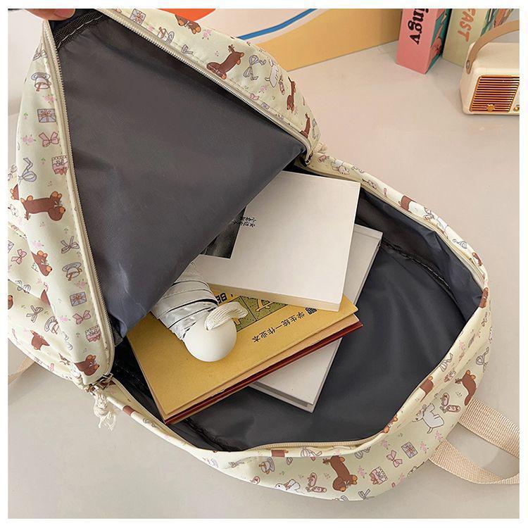 Japanese-Style Floral Dachshund Backpack: Cute and Versatile for Students