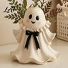 Halloween Tabletop Ornaments Resin Ghost Figurine with Wicker Basket Cute Healing Decorations Decor Holiday Ornament Organizer for Entryway