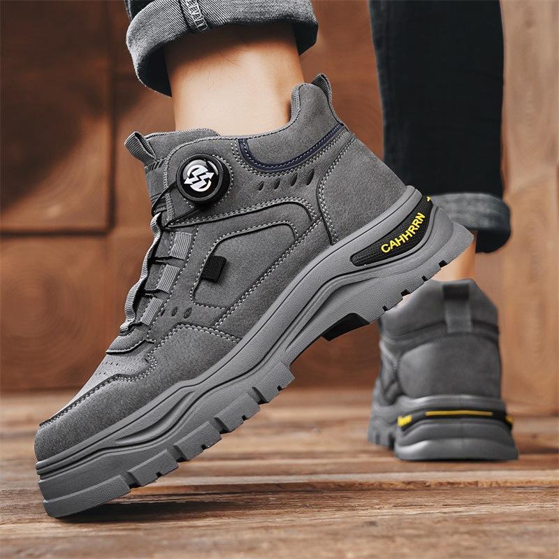 

Мода 2025 Осень Новые Повседневные Спортивные Противоскользящие Уличные Альпинистские Пустынные Боевые Ботинки с Шипами для Мужчин 44 серый