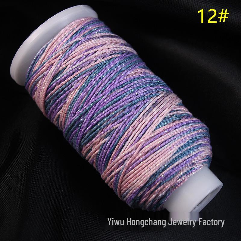 Variegated Hand-Spun Cotton Necklace & Bracelet Rope with Gold Tibetan Starry Sky Gradient