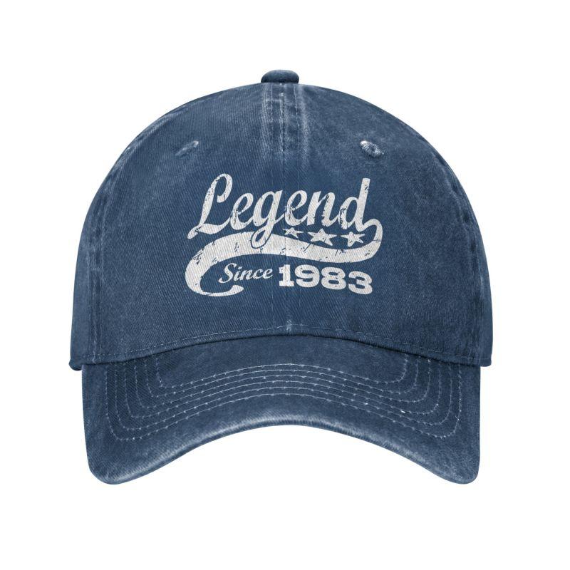 Benutzerdefinierte Baumwolle Legend seit 1983 Baseball Cap Outdoor Unisex Damen verstellbar 40. 40 Jahre alt Geburtstagsgeschenk Papa Hut Sommer