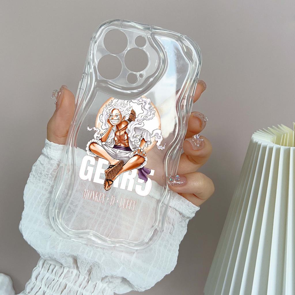 Carcasă de telefon LZ28 One Piece Luffy Gear 5, transparentă, cu valuri moi, pentru iPhone 15, 13 Pro Max, 12 mini, 14, 8 Plus, XS Max, XR, 6, protecție spate