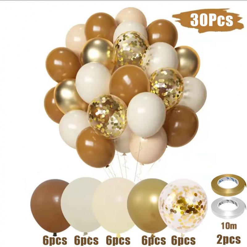 12-Inch Sequin Metallic Latex Balloons, 30pcs - Perfect for Birthday Party Decorations