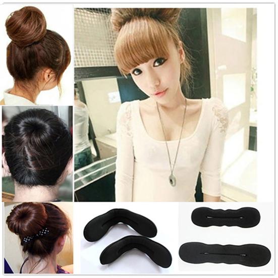 Vogue 2 bucăți Magic Sponge Clip Foam Donut Hair Styling Bun Curler Tool Maker Ring Twist