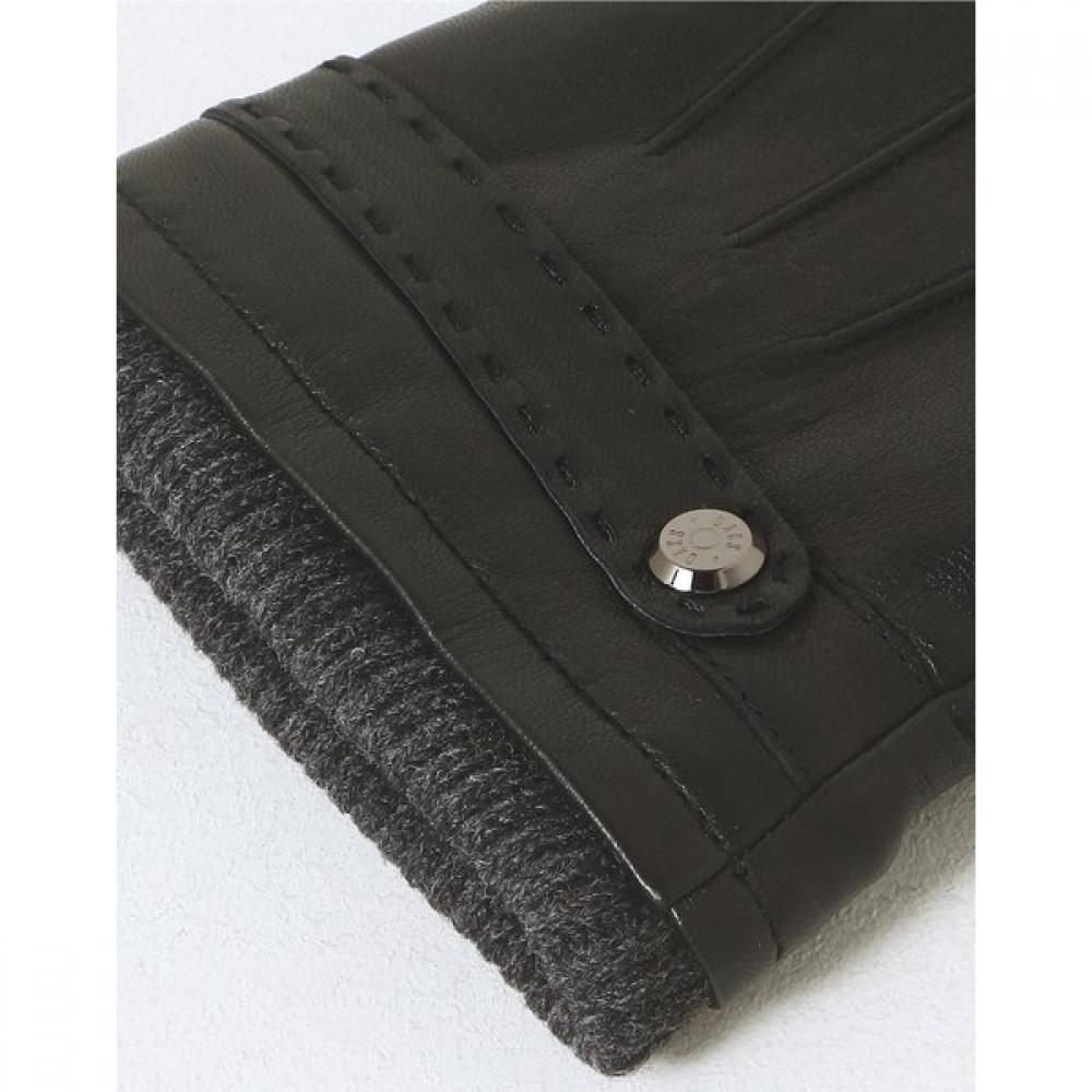 Dcgv3f177bk [men S gloveS] Black SheepSkin Knitted Shibori gloveS
