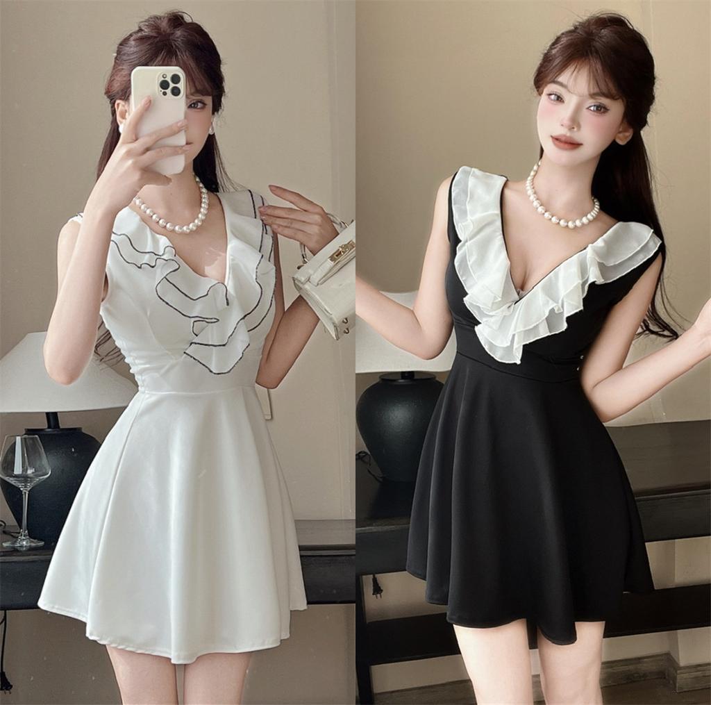 White dress, sexy sleeveless vest, small fresh skirt, summer dress, age-reducing and thin women's clothing