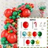 86PCS Christmas Balloon Garland Set Metallic Green & Gold Red Latex & Foil Balloon with Candy Bar Holiday Party Decorations