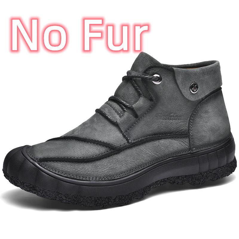 Male Comfortable High Top Hiking Shoe Men Winter Plush Snow Boots 2026 New Arrival Lace-Up Men's Ankle Boots Non-Slip Male Shoes