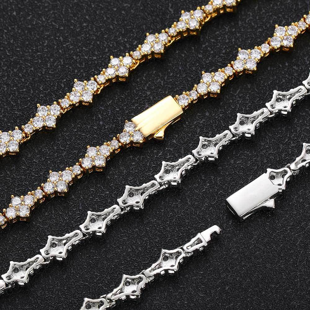 Hip Hop Men's Jewelry Spring Buckle Airplane Tennis Chain Zircon Necklace Accessories Women's High Sense